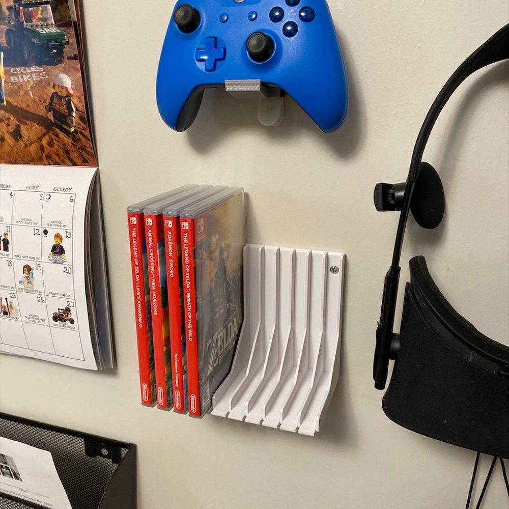 Nintendo Switch Wall Mounted Video Game Jewel Case Holder - Holds 10 Game Cases
